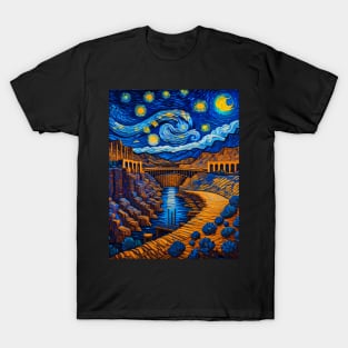 Hoover Dam in starry night T-Shirt